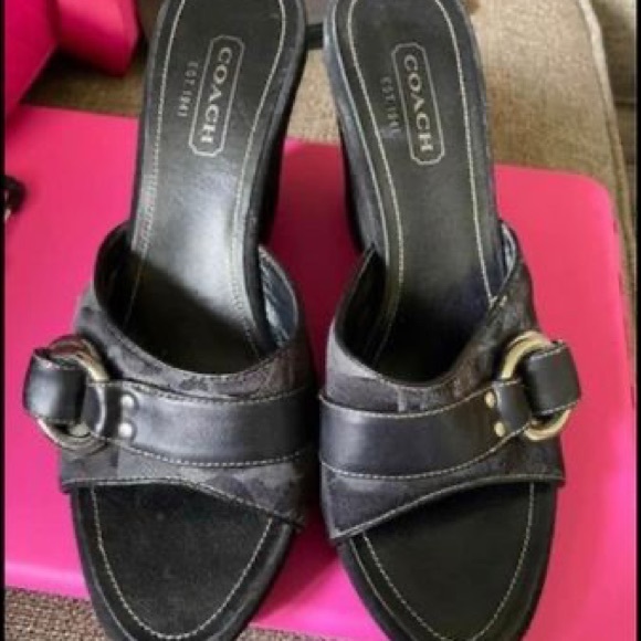 Coach “Meredith” Women’s Black Open Toe Sandal Size 8B - Picture 7 of 8